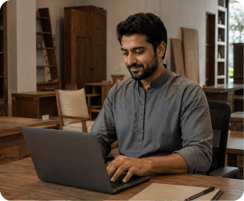 Dukaandar platform preview on laptop, tablet, and phone