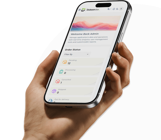 Dukaandar merchant app on a phone