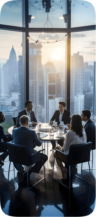 Team collaborating in an office