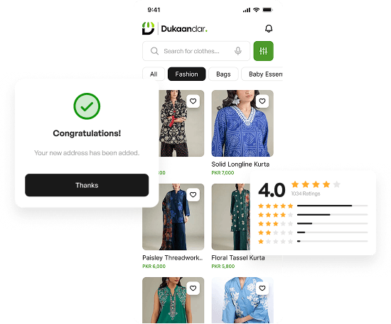 Mobile app interface preview