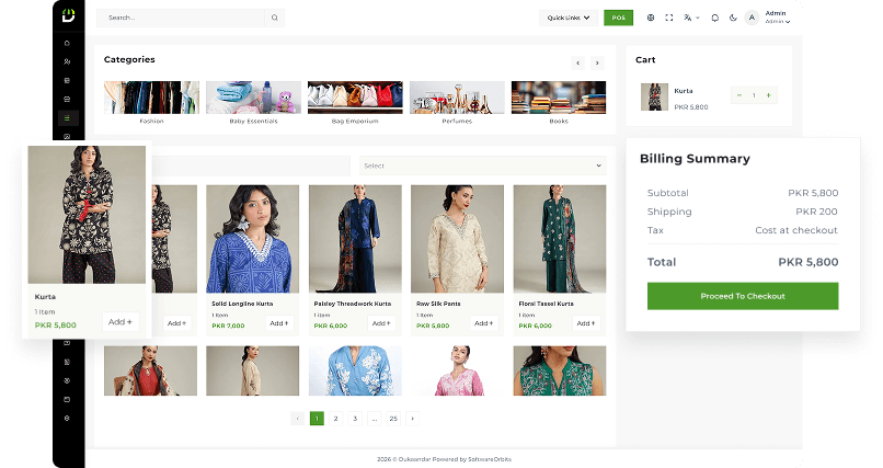 Point of sale interface preview