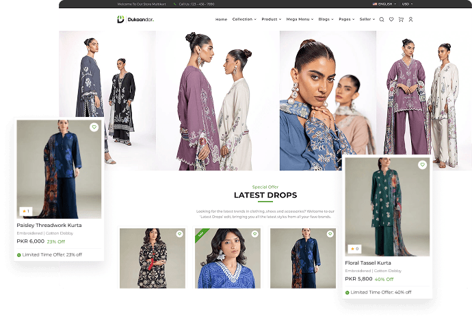 Storefront interface preview